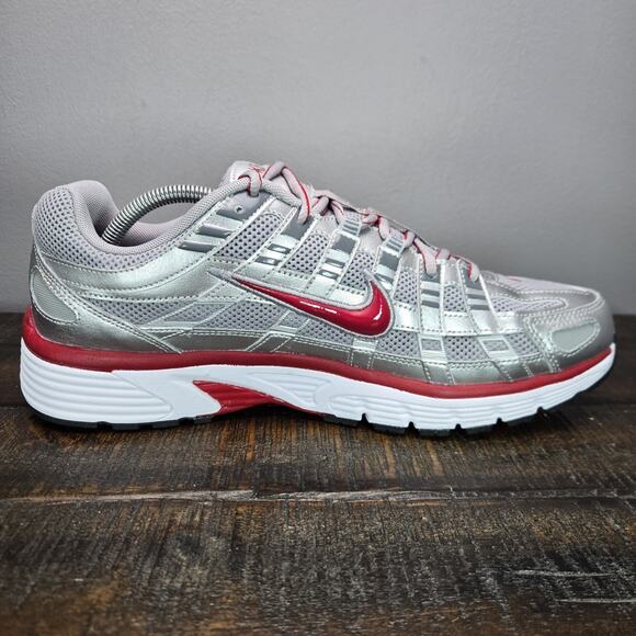 NEW Nike P-6000 Mens Size 11.5 Running Shoes Metallic Silver Gym Red CD6404-024 - Picture 8 of 12